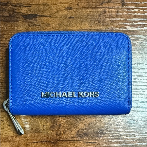 Michael Kors Vibrant Blue Card Holder (never used) - Picture 1 of 7